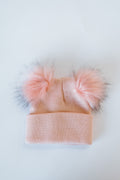 Blush Double Pom Pom Beanie